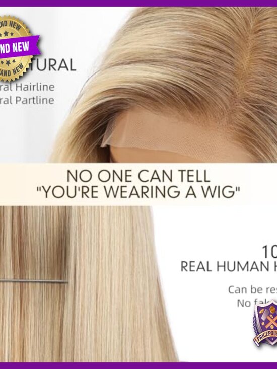 16 Inch Real Human Hair Lace Front Wig with Side Swept Bangs
